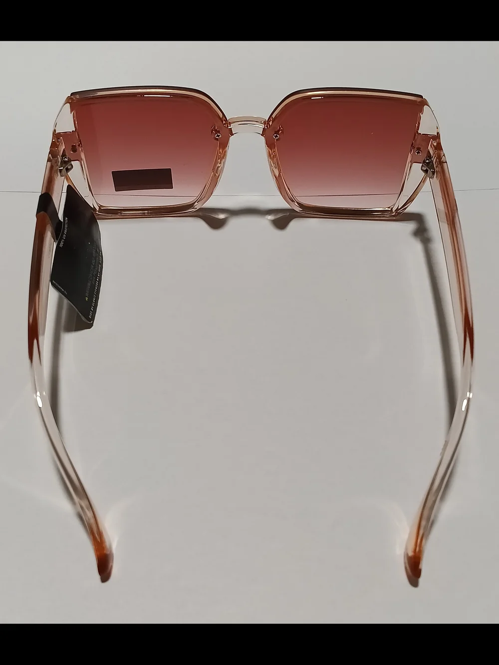 New Margaret Josephs Women's Geometric Square Sunglasses Clear Peach Pink Tint